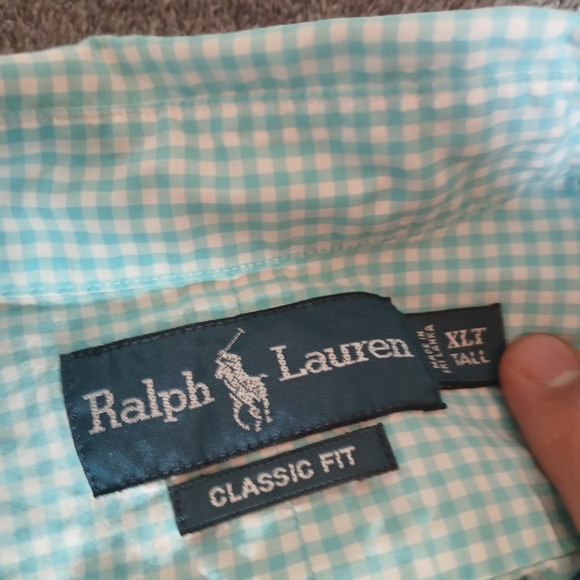 Ralph Lauren Classic Fit Gingham Button Down Shirt XLT Tall - Picture 7 of 13
